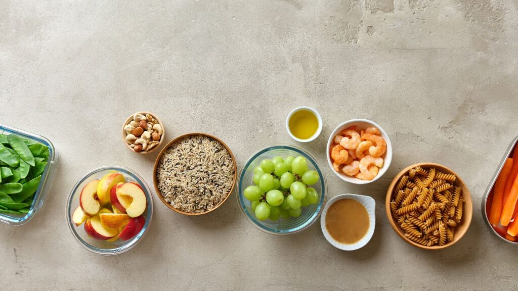 cooking prep ingredients in bowls