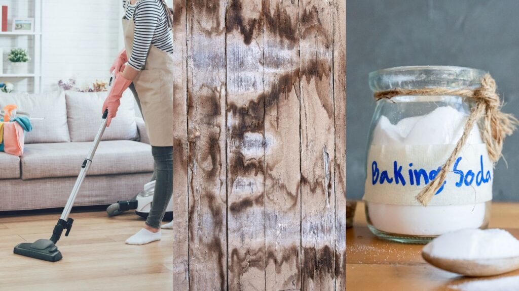 vaccum cleaner stained wood baking soda