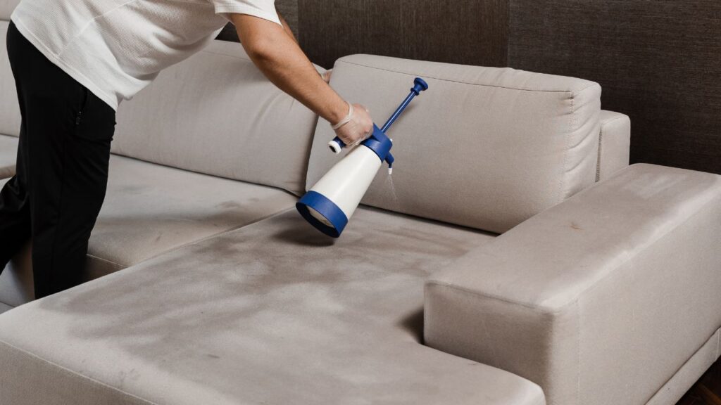 cleaning fabric couch with solvent