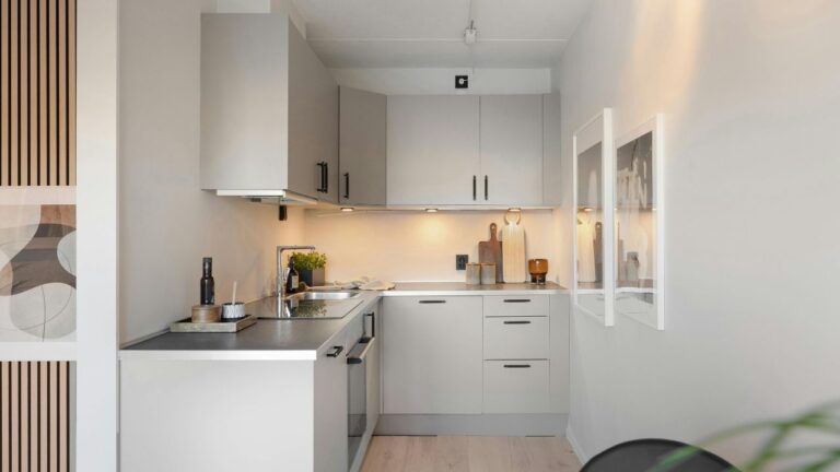 compact kitchen in small apartment