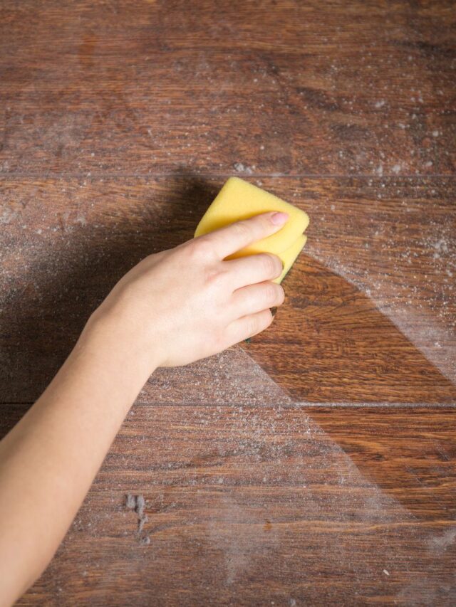 wiping-dust-from-wooden-surface-with-sponge-story