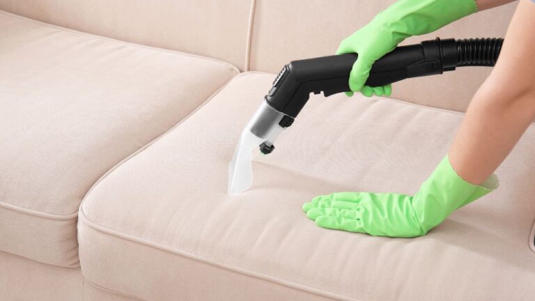 vaccuming fabric couch