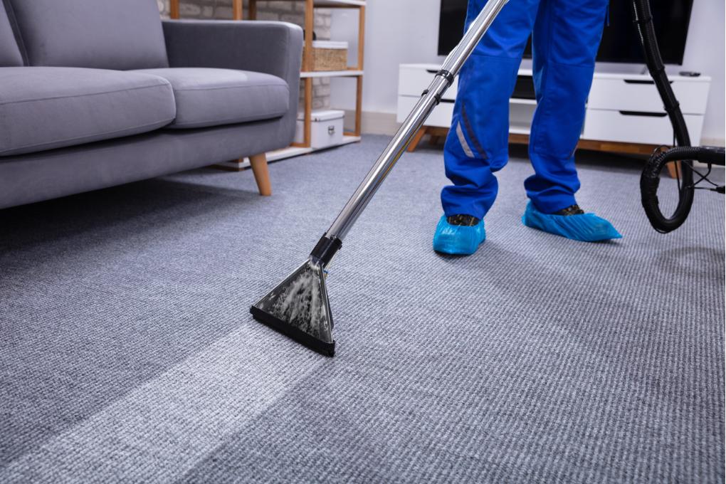 Deep cleaning by vaccuming carpet