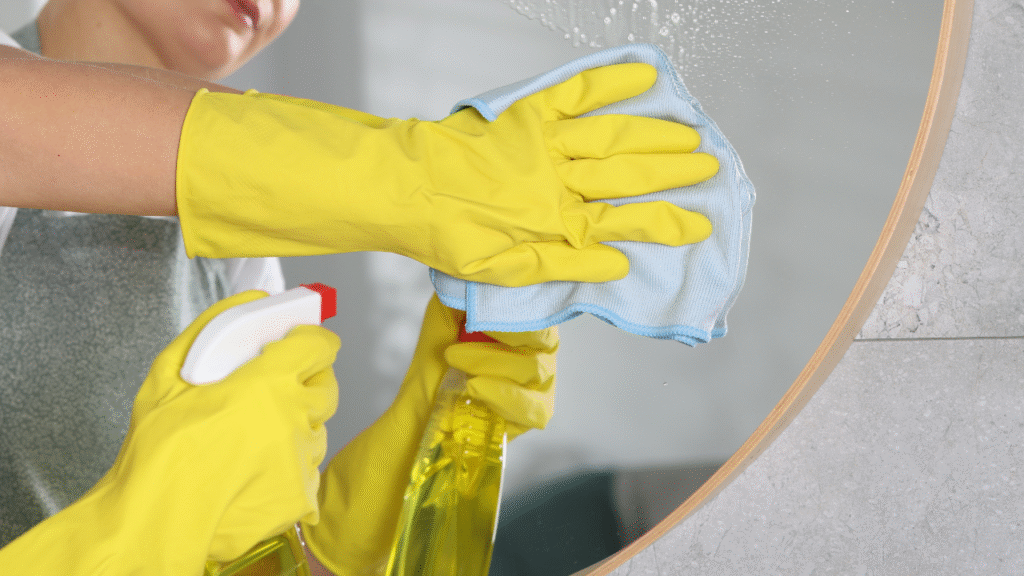 professional-cleaner-wiping-mirror-with-solution-and-microfiber-cloth